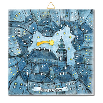 Český Krumlov winter - name - CV 12 15 x 15 cm