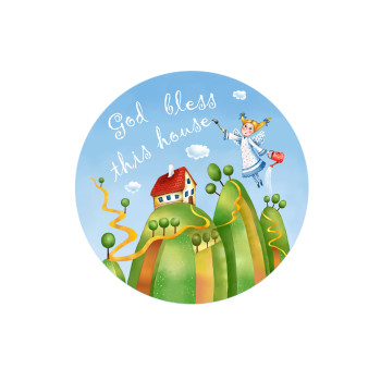 Badge God bless this house - magnet 56 mm